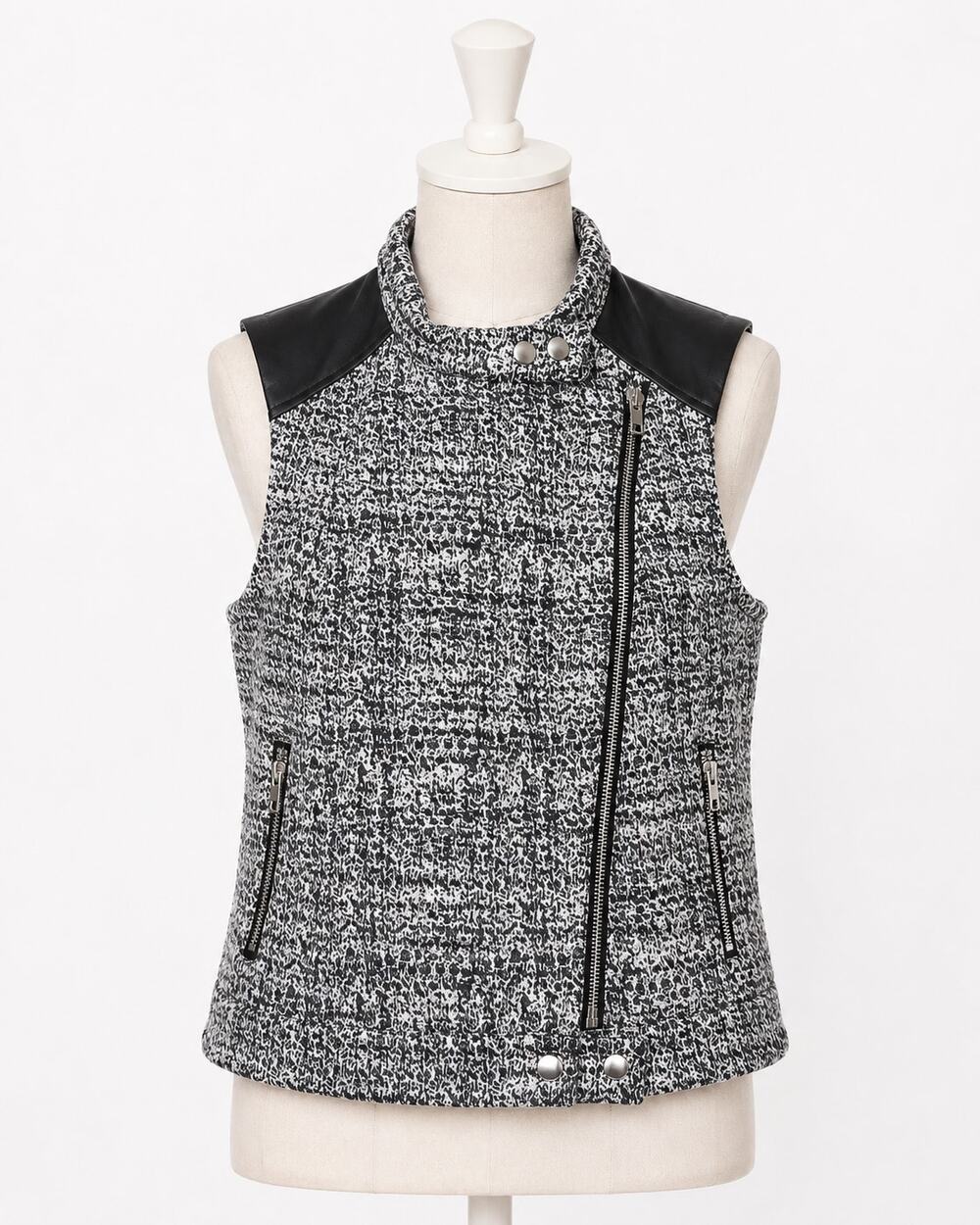 Blue Leather & Metallic Shiny Vest Large Parker